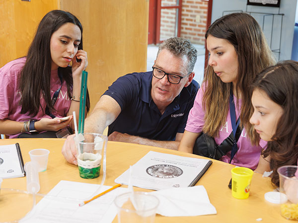 Students learning at STEM camp