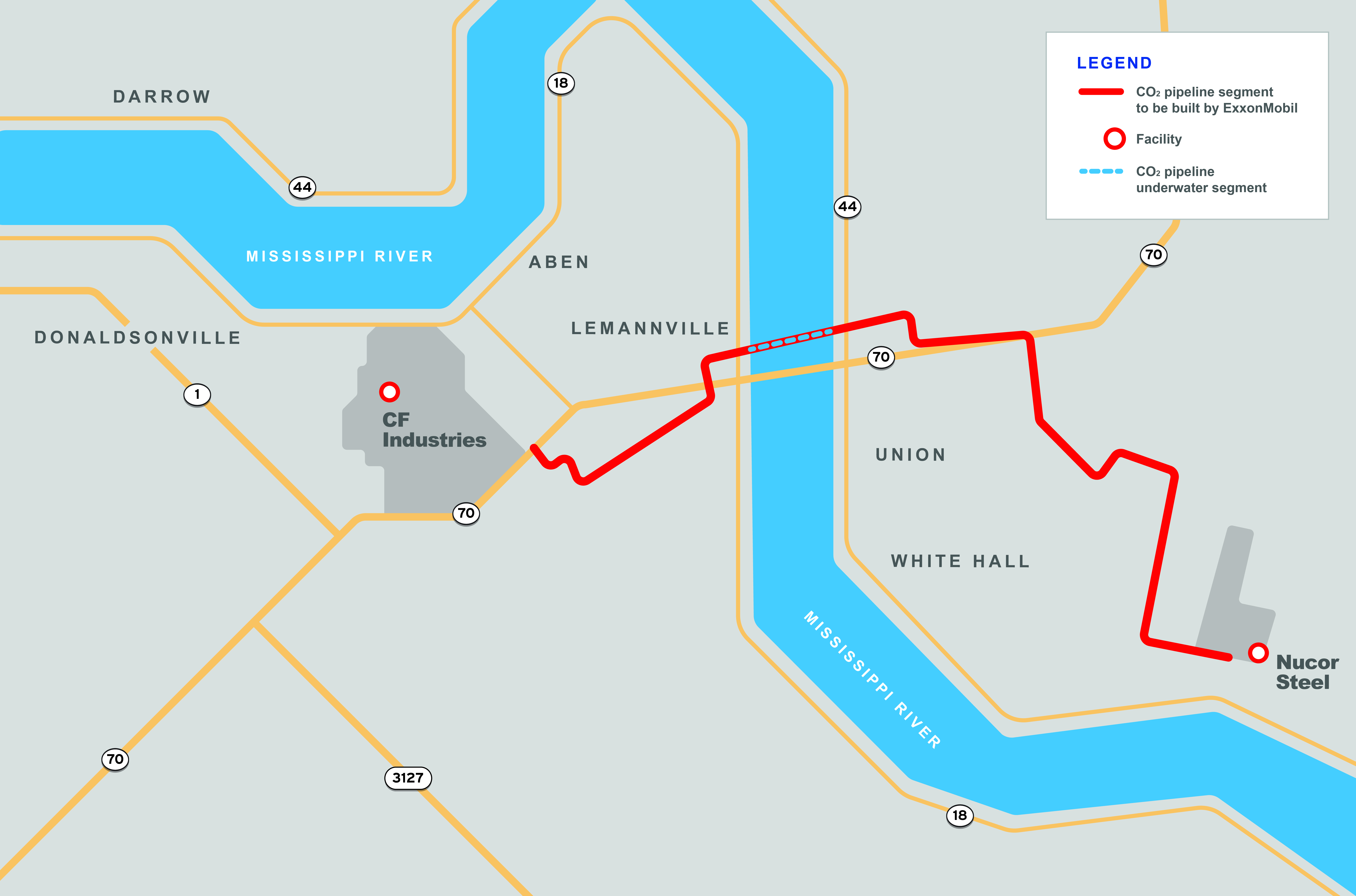 LA 119 Pipeline Route